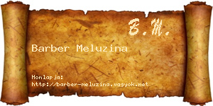 Barber Meluzina névjegykártya